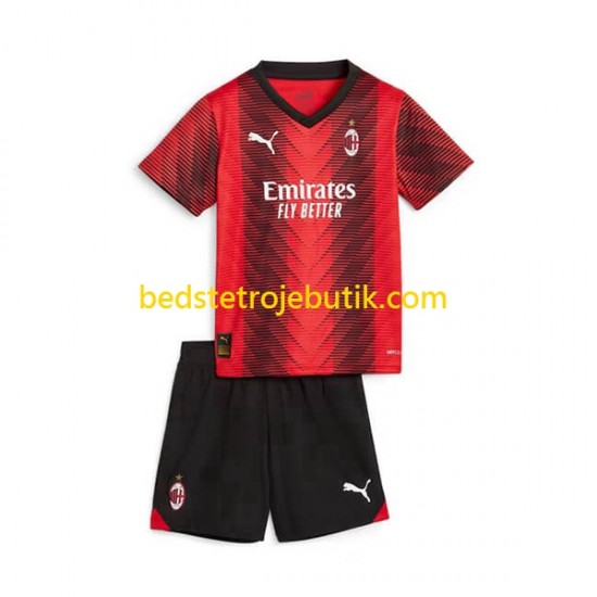 AC Milan Børn Hjemmebane Fodboldtrøje 2023-2024 Kortærmet