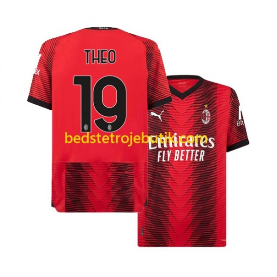 AC Milan Theo Hernandez 19 Mænd Hjemmebane Fodboldtrøje 2023-2024 Kortærmet