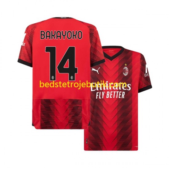 AC Milan Tiemoue Bakayoko 14 Mænd Hjemmebane Fodboldtrøje 2023-2024 Kortærmet