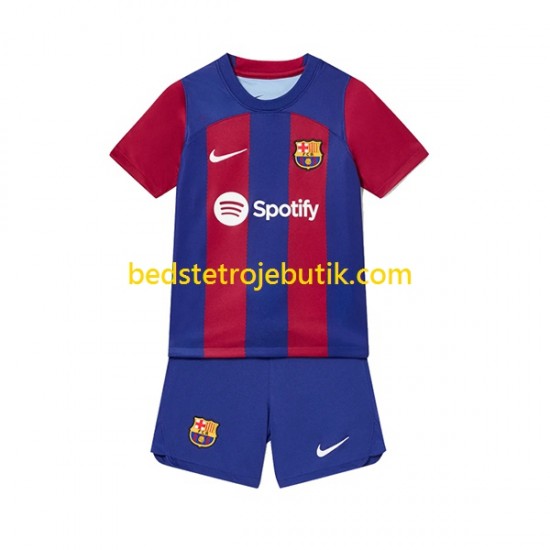 FC Barcelona Børn Hjemmebane Fodboldtrøje 2023-2024 Kortærmet