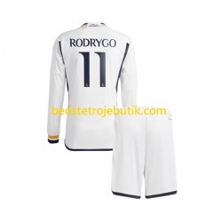 Real Madrid Rodrygo Goes 11 Børn Hjemmebane Fodboldtrøje 2023-2024 Langærmet