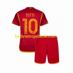 AS Roma Totti 10 Børn Hjemmebane Fodboldtrøje 2023-2024 Kortærmet