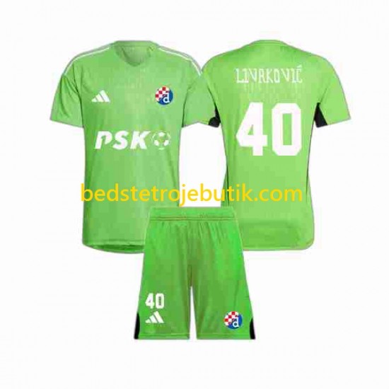 Dinamo Zagreb Livakovic 40 Målmand Børn Hjemmebane Fodboldtrøje 2023-2024 Kortærmet