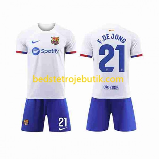 FC Barcelona Frenkie de Jong 21 Børn Udebane Fodboldtrøje 2023-2024 Kortærmet