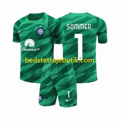 Inter Milan Sommer 1 Målmand Børn Udebane Fodboldtrøje 2023-2024 Kortærmet