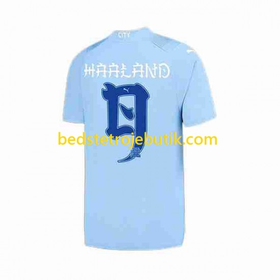 Manchester City Haaland 9 Special Printing Mænd Hjemmebane Fodboldtrøje 2023-2024 Kortærmet
