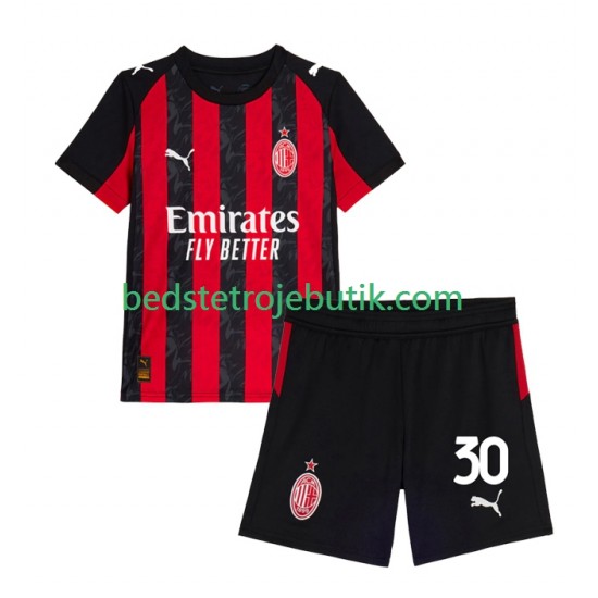 AC Milan Ardon Jashari 30 Børn Hjemmebane Fodboldtrøje 2025-2026 Kortærmet