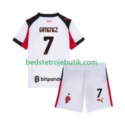 AC Milan Santiago Gimenez 7 Børn Udebane Fodboldtrøje 2025-2026 Kortærmet