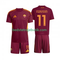 AS Roma Evan Ferguson 11 Børn Hjemmebane Fodboldtrøje 2025-2026 Kortærmet