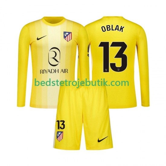 Atlético Madrid Jan Oblak 13 Målmand Børn Hjemmebane Fodboldtrøje 2025-2026 Langærmet