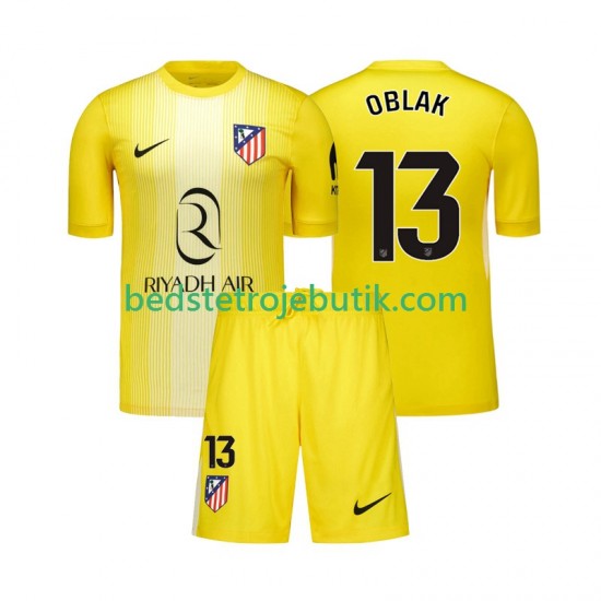 Atlético Madrid Jan Oblak 13 Målmand Børn Hjemmebane Fodboldtrøje 2025-2026 Kortærmet