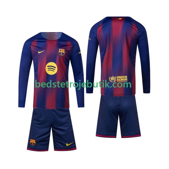 FC Barcelona Børn Hjemmebane Fodboldtrøje 2025-2026 Langærmet