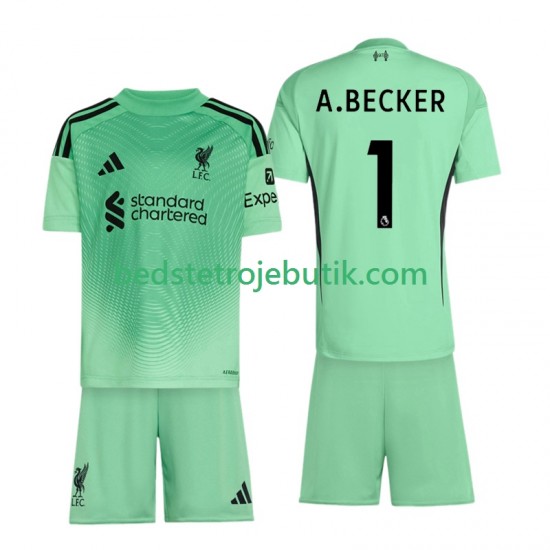 Liverpool Alisson Becker 1 Målmand Børn Hjemmebane Fodboldtrøje 2025-2026 Kortærmet