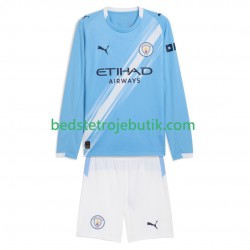 Manchester City Børn Hjemmebane Fodboldtrøje 2025-2026 Langærmet