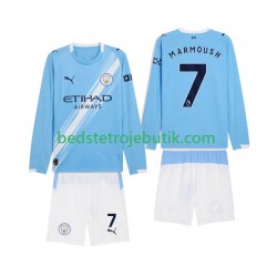 Manchester City Omar Marmoush 7 Børn Hjemmebane Fodboldtrøje 2025-2026 Langærmet