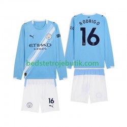 Manchester City Rodrigo Hernandez 16 Børn Hjemmebane Fodboldtrøje 2025-2026 Langærmet