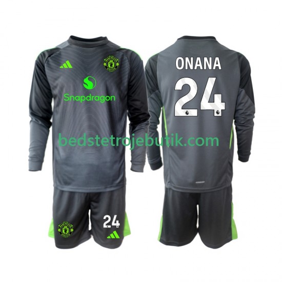 Manchester United Andre Onana 24 Målmand Børn Udebane Fodboldtrøje 2025-2026 Langærmet