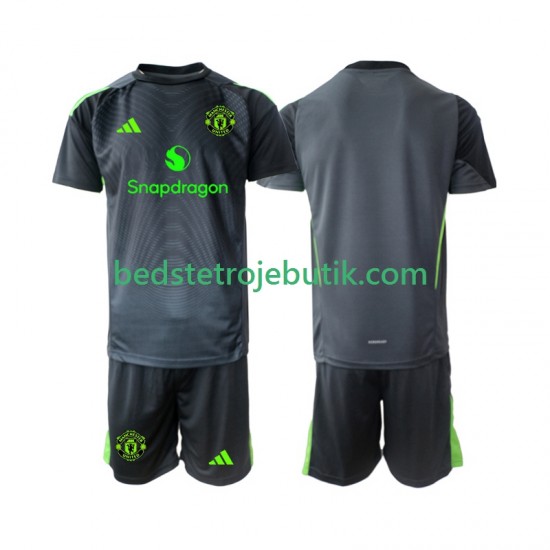 Manchester United Målmand Børn Udebane Fodboldtrøje 2025-2026 Kortærmet