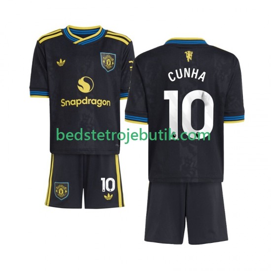 Manchester United Matheus Cunha 10 Børn 3. Valg Fodboldtrøje 2025-2026 Kortærmet