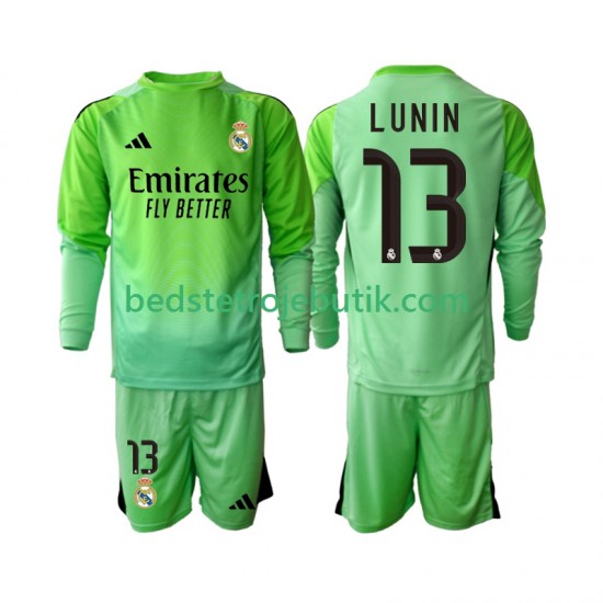 Real Madrid Andriy Lunin 13 Målmand Børn Udebane Fodboldtrøje 2025-2026 Langærmet