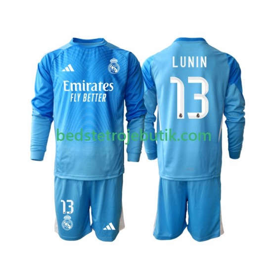 Real Madrid Andriy Lunin 13 Målmand Børn Hjemmebane Fodboldtrøje 2025-2026 Langærmet