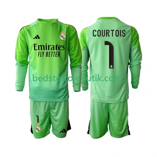 Real Madrid Thibaut Courtois 1 Børn Udebane Fodboldtrøje 2025-2026 Langærmet