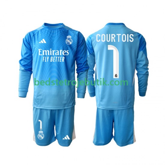 Real Madrid Thibaut Courtois 1 Børn Hjemmebane Fodboldtrøje 2025-2026 Langærmet