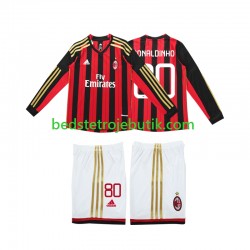 AC Milan RONALDINHO 80 2013 2014 Retro Børn Hjemmebane Fodboldtrøje Langærmet