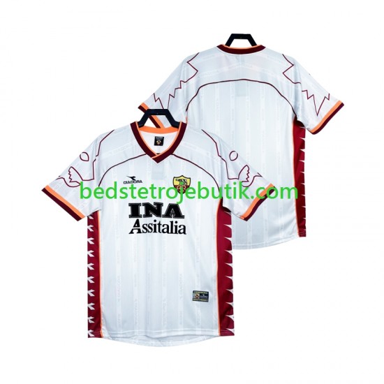 AS Roma 2000 Retro Mænd Udebane Fodboldtrøje 1999 Kortærmet