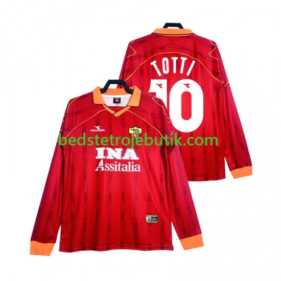 AS Roma Totti 10 2000 Retro Mænd Hjemmebane Fodboldtrøje 1999 Langærmet
