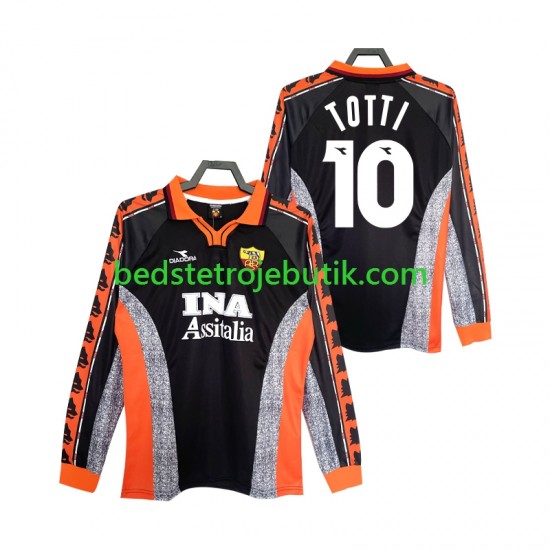 AS Roma Totti 10 Retro Mænd 3. Valg Fodboldtrøje 1999 1998 Langærmet