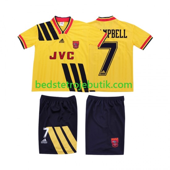 Arsenal CAMPBELL 7 1993 1994 Retro Børn Udebane Fodboldtrøje Kortærmet