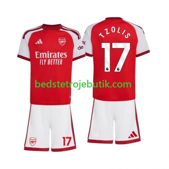 Arsenal Christos Tzolis 17 Børn Hjemmebane Fodboldtrøje 2026-2027 Kortærmet