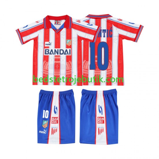 Atlético Madrid PANTIC 10 1996 1997 Retro Børn Hjemmebane Fodboldtrøje Kortærmet