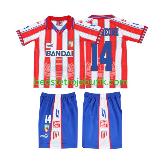 Atlético Madrid SIMEONE 14 1996 1997 Retro Børn Hjemmebane Fodboldtrøje Kortærmet