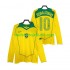 Brasilien RONALDINHO 10 Retro Mænd Hjemmebane Fodboldtrøje 2004 Langærmet