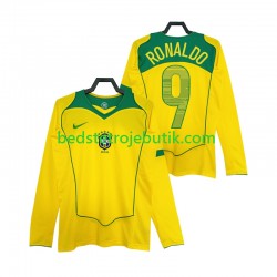 Brasilien RONALDO 9 Retro Mænd Hjemmebane Fodboldtrøje 2004 Langærmet