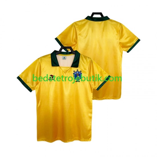 Brasilien 1988 Retro Mænd Hjemmebane Fodboldtrøje Kortærmet