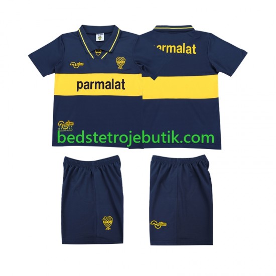 CA Boca Juniors 1993 1995 Retro Børn Hjemmebane Fodboldtrøje Kortærmet