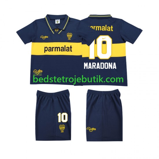 CA Boca Juniors MARADONA 10 1993 1995 Retro Børn Hjemmebane Fodboldtrøje Kortærmet