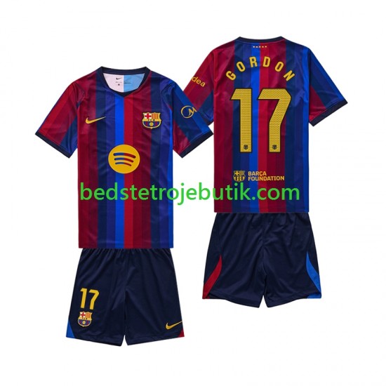 FC Barcelona Anthony Gordon 17 Børn Hjemmebane Fodboldtrøje 2026-2027 Kortærmet