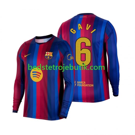 FC Barcelona Gavi 6 Mænd Hjemmebane Fodboldtrøje 2026-2027 Langærmet