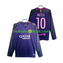 FC Barcelona Lionel Messi 10 2016 2017 Retro Mænd Udebane Fodboldtrøje Langærmet