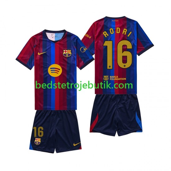FC Barcelona Rodri 16 Børn Hjemmebane Fodboldtrøje 2026-2027 Kortærmet