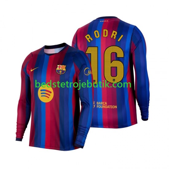 FC Barcelona Rodri 16 Mænd Hjemmebane Fodboldtrøje 2026-2027 Langærmet