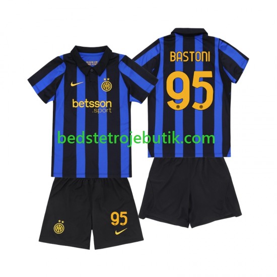 Inter Milan Alessandro Bastoni 95 Børn Hjemmebane Fodboldtrøje 2026-2027 Kortærmet