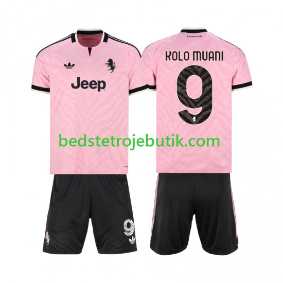 Juventus Randal Kolo Muani 9 Børn Udebane Fodboldtrøje 2026-2027 Kortærmet