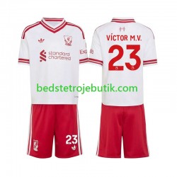 Liverpool V铆ctor Munoz 23 Børn Udebane Fodboldtrøje 2026-2027 Kortærmet
