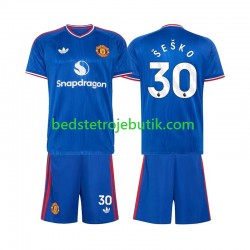 Manchester United Benjamin Sesko 30 Børn Udebane Fodboldtrøje 2026-2027 Kortærmet