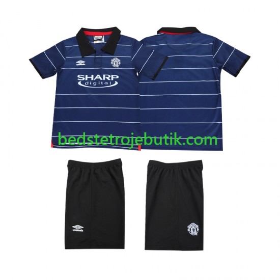 Manchester United 2000 Retro Børn Udebane Fodboldtrøje 1999 Kortærmet